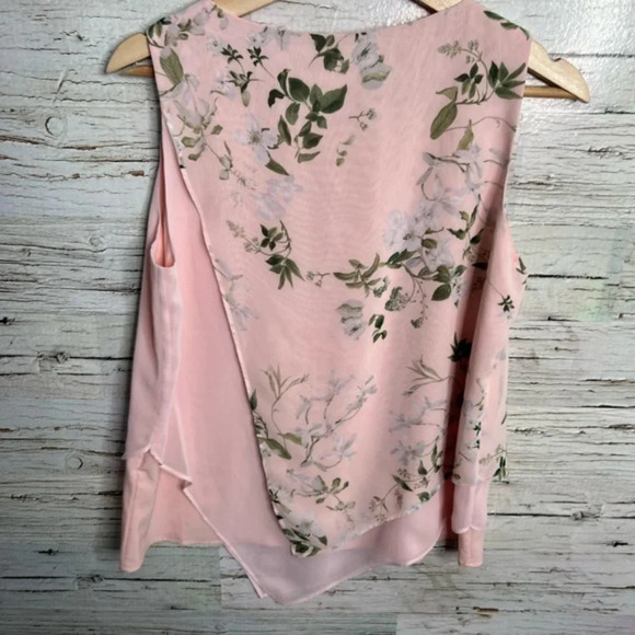 Calvin Klein  pink floral blouse top sleeveless size small - Picture 7 of 8
